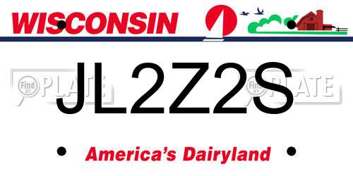 JL2Z2S Wisconsin License Plate