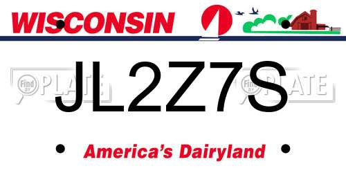 JL2Z7S Wisconsin License Plate