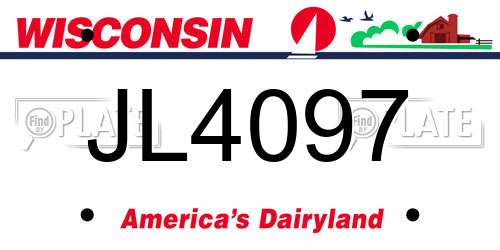 JL4097 Wisconsin License Plate