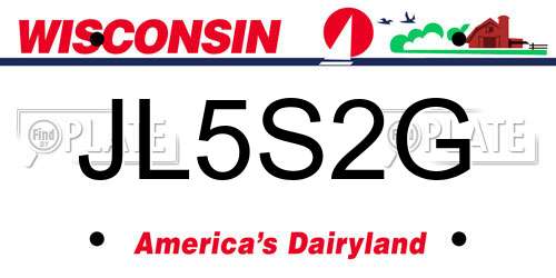 JL5S2G Wisconsin License Plate