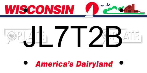 JL7T2B Wisconsin License Plate