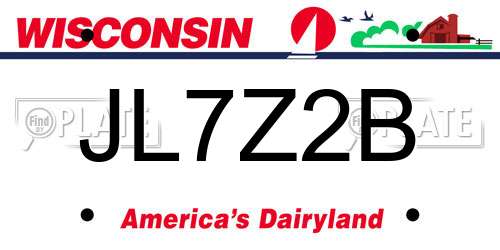 JL7Z2B Wisconsin License Plate