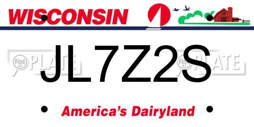 JL7Z2S Wisconsin License Plate