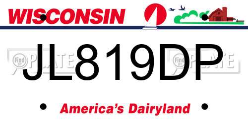 JL819DP Wisconsin License Plate