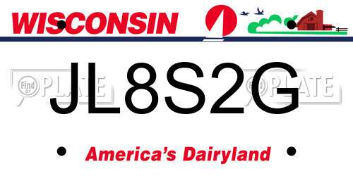 JL8S2G Wisconsin License Plate
