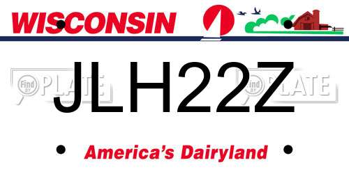 JLH22Z Wisconsin License Plate