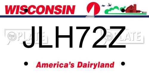 JLH72Z Wisconsin License Plate