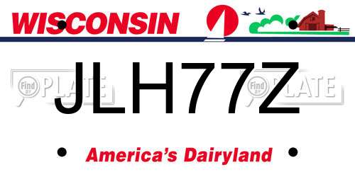 JLH77Z Wisconsin License Plate