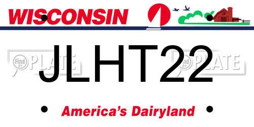 JLHT22 Wisconsin License Plate