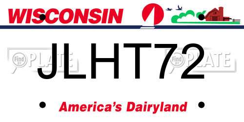 JLHT72 Wisconsin License Plate