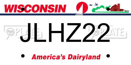 JLHZ22 Wisconsin License Plate