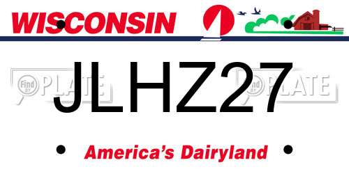 JLHZ27 Wisconsin License Plate