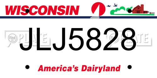 JLJ5828 Wisconsin License Plate