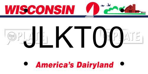 JLKT00 Wisconsin License Plate