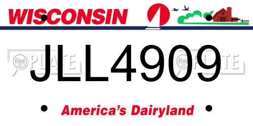 JLL4909 Wisconsin License Plate