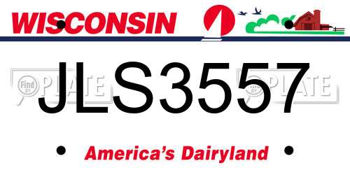 JLS3557 Wisconsin License Plate