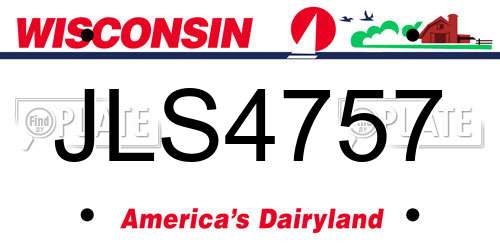 JLS4757 Wisconsin License Plate
