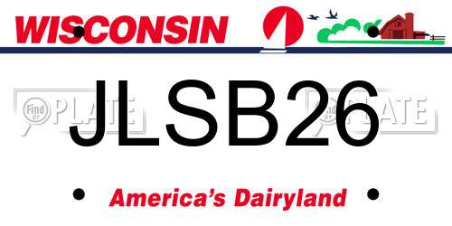 JLSB26 Wisconsin License Plate