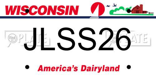 JLSS26 Wisconsin License Plate