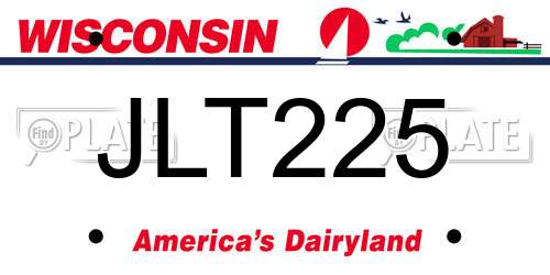 JLT225 Wisconsin License Plate
