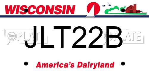 JLT22B Wisconsin License Plate