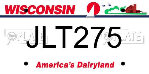 JLT275 Wisconsin License Plate