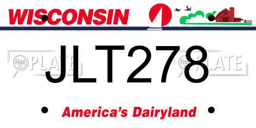 JLT278 Wisconsin License Plate