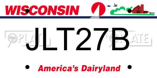 JLT27B Wisconsin License Plate