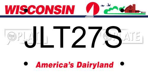 JLT27S Wisconsin License Plate