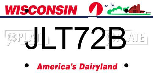 JLT72B Wisconsin License Plate