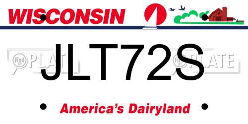 JLT72S Wisconsin License Plate