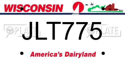 JLT775 Wisconsin License Plate