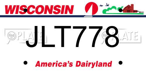 JLT778 Wisconsin License Plate