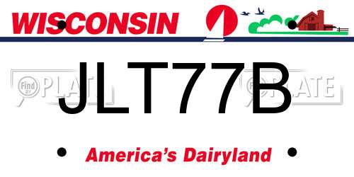JLT77B Wisconsin License Plate