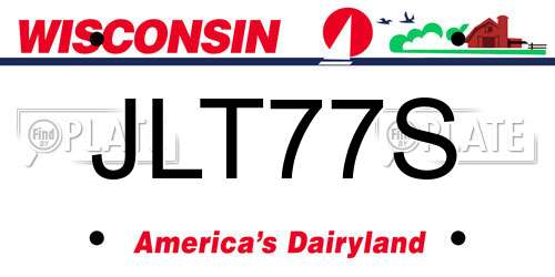 JLT77S Wisconsin License Plate