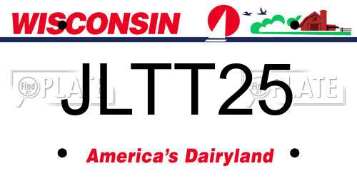 JLTT25 Wisconsin License Plate