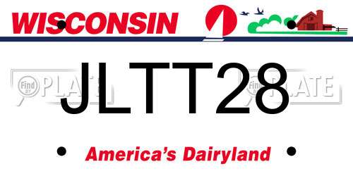 JLTT28 Wisconsin License Plate