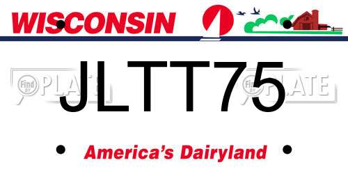 JLTT75 Wisconsin License Plate