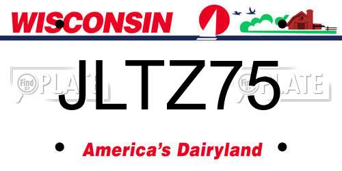 JLTZ75 Wisconsin License Plate