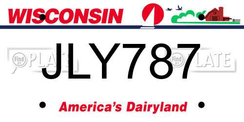 JLY787 Wisconsin License Plate