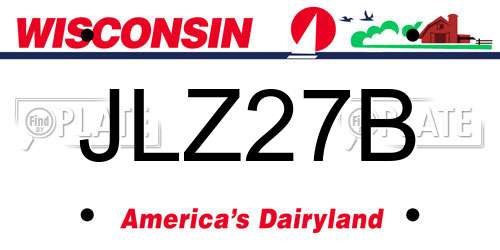 JLZ27B Wisconsin License Plate