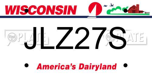 JLZ27S Wisconsin License Plate