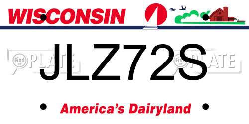 JLZ72S Wisconsin License Plate