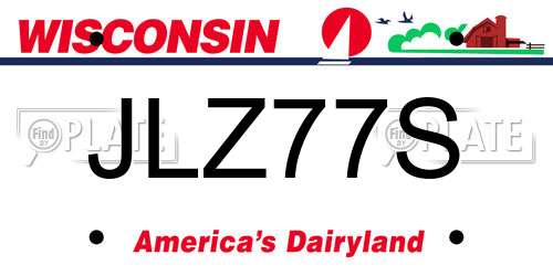 JLZ77S Wisconsin License Plate