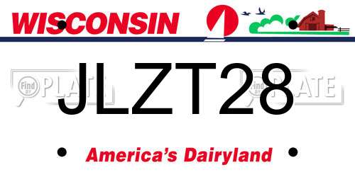 JLZT28 Wisconsin License Plate