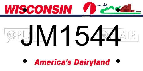 JM1544 Wisconsin License Plate