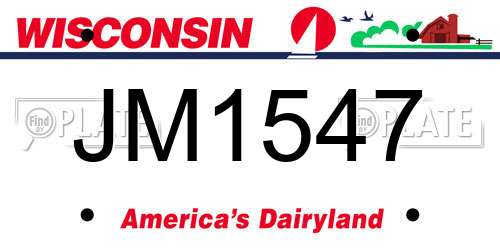 JM1547 Wisconsin License Plate
