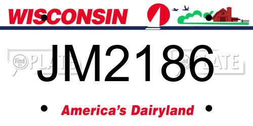 JM2186 Wisconsin License Plate