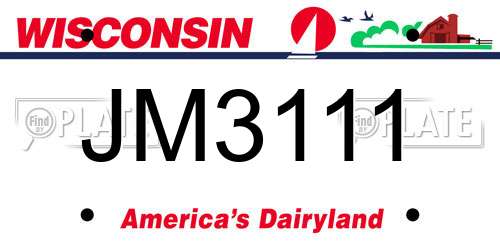 JM3111 Wisconsin License Plate
