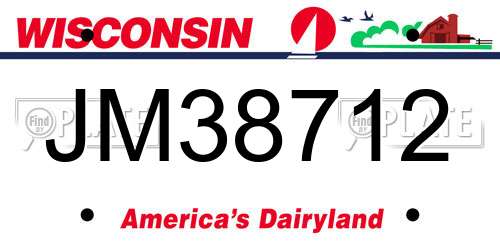 JM38712 Wisconsin License Plate